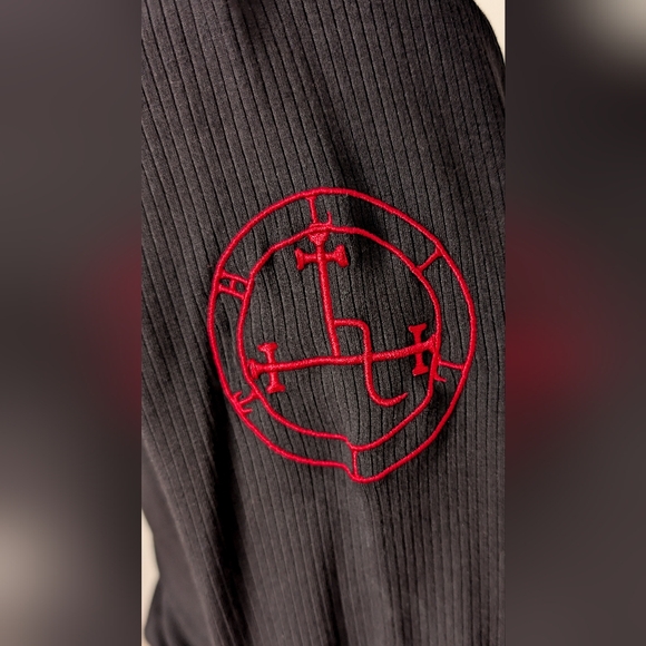 BNWT Lilith's Rage maxi slit dress from Killstar MEDIUM gothic sigil - Picture 3 of 7